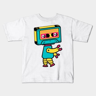 Cassette Bot The Retro Cassette Tape Robot Kids T-Shirt